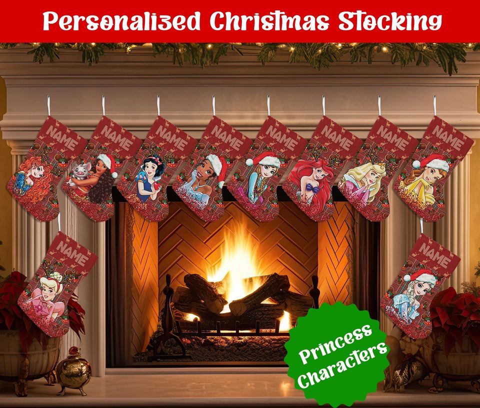 Personalized Cartoon Christmas Stocking, Custom Name Christmas Stockings, Christmas Stocking, Home Decoration, Xmas Stocking, Christmas Gift