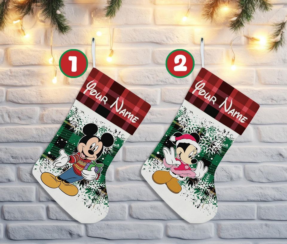 Personalized Name Christmas Stockings, Custom Cartoon Christmas Stocking, Christmas Stocking, Home Decoration, Xmas Stocking, Christmas Gift