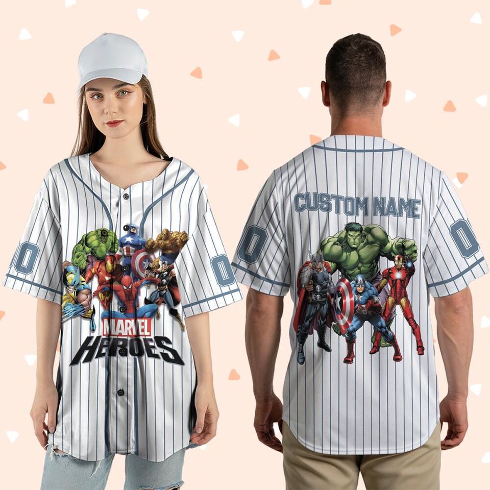 Customized Marvel Heros Limited Edition Baseball Jersey, Custom Marvel Jersey For Fans, Marvel Heros Comics Jersey