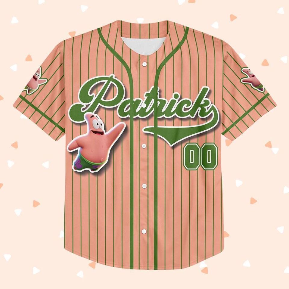 Personalized The SpongeBob SquarePants Movie Baseball Jersey, Patrick Star Custom Printstripe Baseball Jersey, The SpongeBob Fan