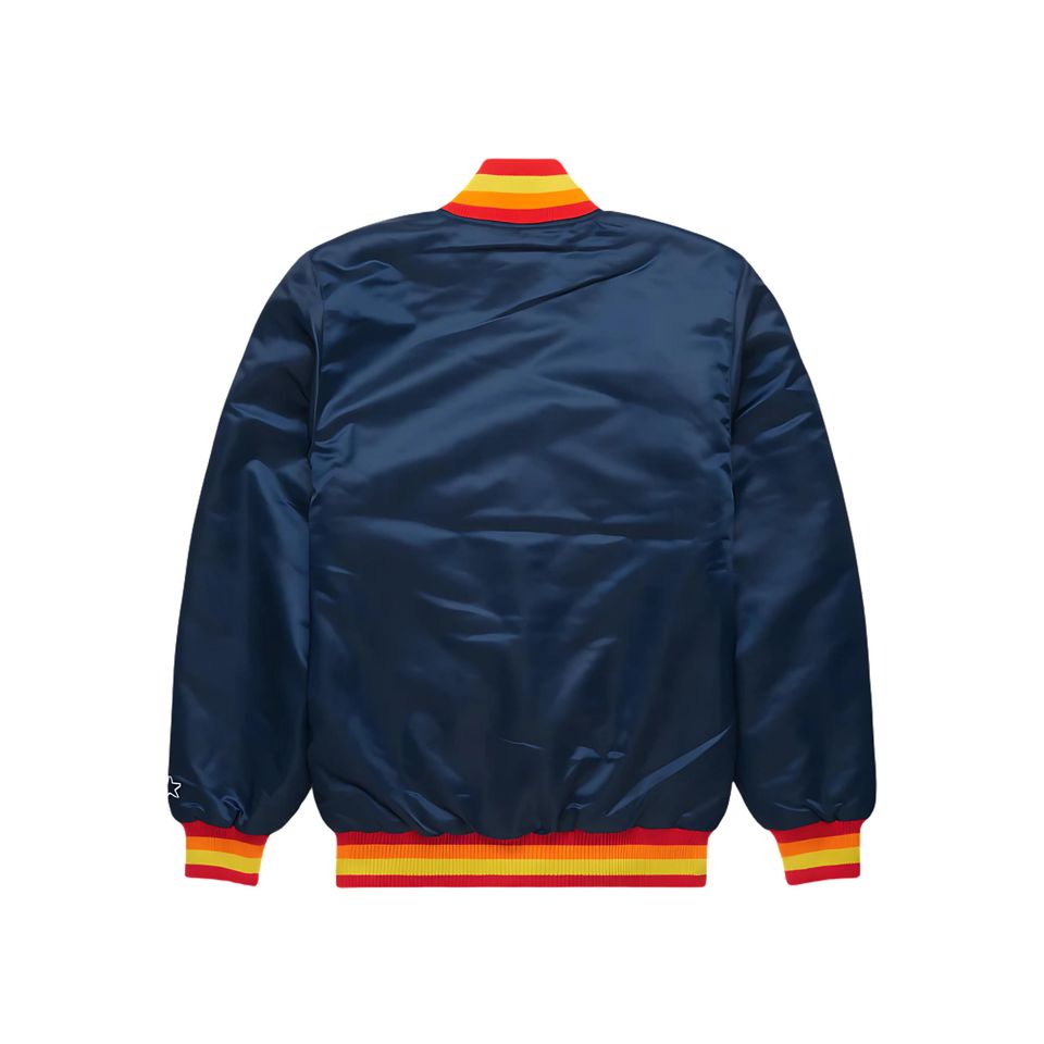 Houston Astros Navy Blue Bomber Jacket, Retro Baseball Varsity Coat, Vintage Fan Gear, Classic Sports Outerwear