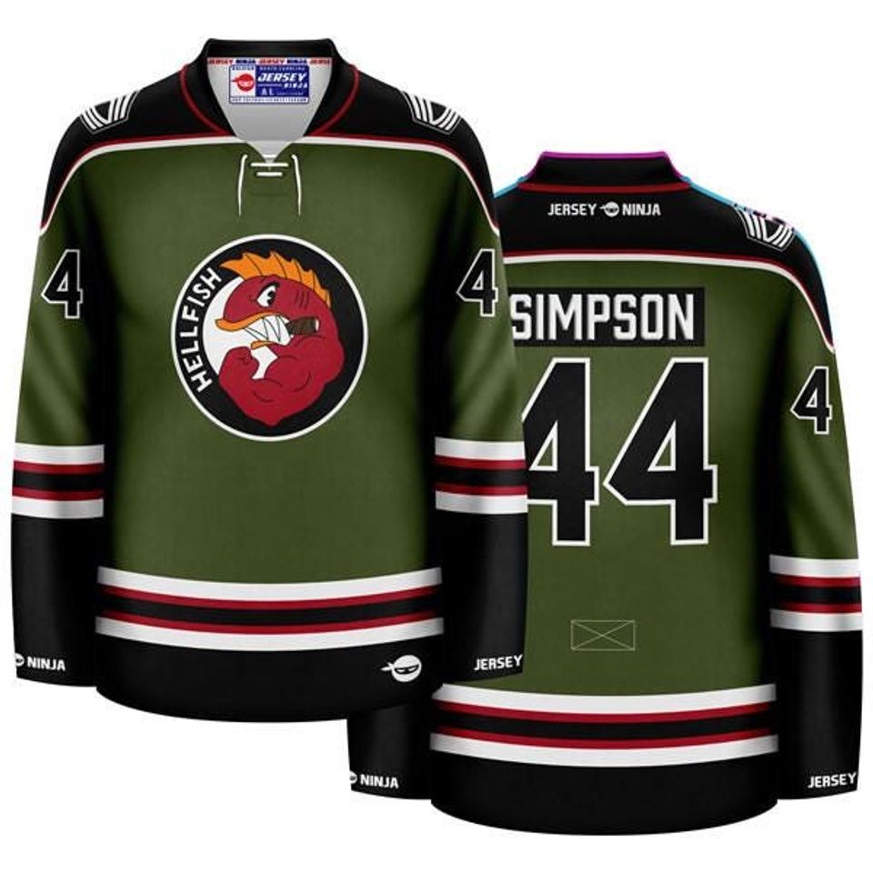 Flying Hellfish Simpson Hockey Jersey