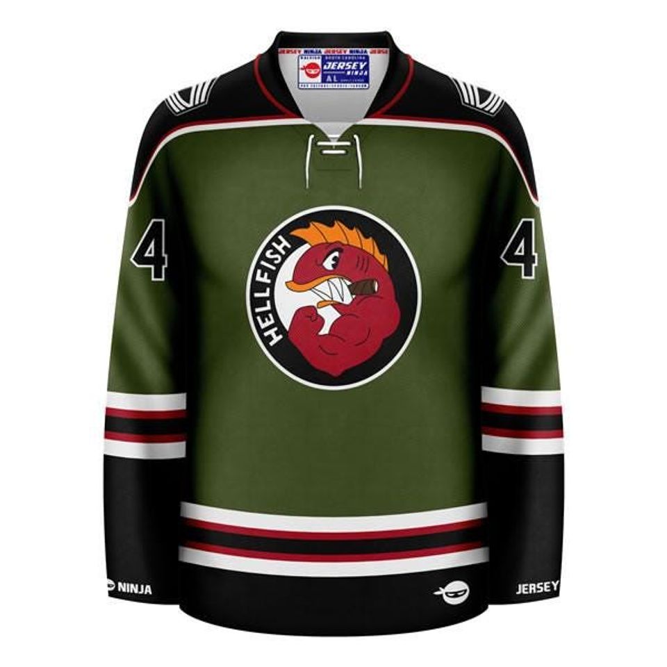 Flying Hellfish Simpson Hockey Jersey