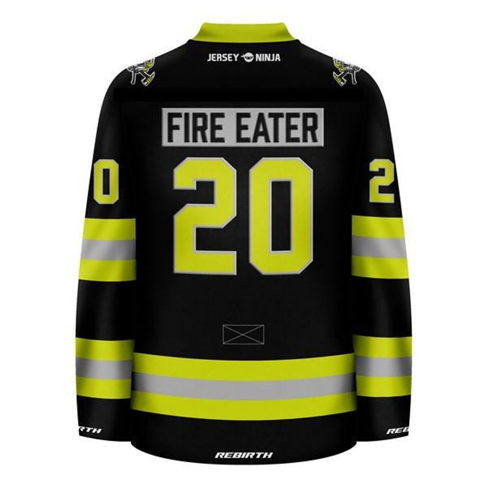 Firefighter - Turnout Gear Black Hockey Jersey
