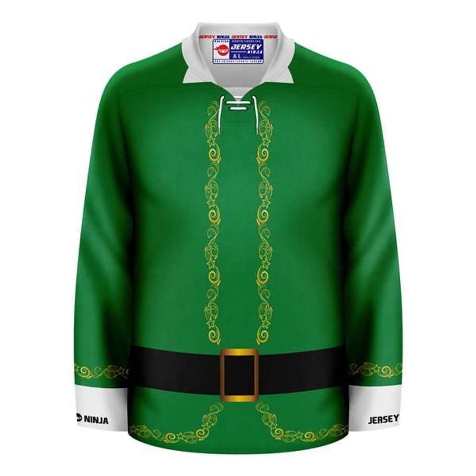 Christmas Elf Outfit Hockey Jersey
