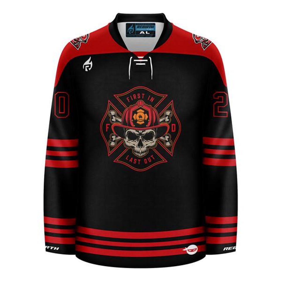 Firefighter - First In Last Out Hockey Jersey