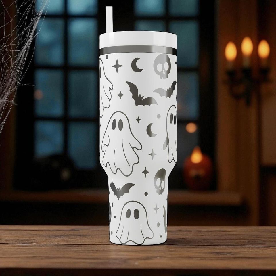 Ghost  Tumbler  Engraved Halloween Cup  Custom Spooky Gift