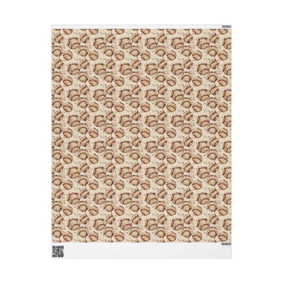 Vintage Baseball Gift Wrap: Retro Sports Seamless Pattern