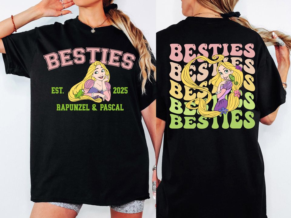 Disney Tangled Besties Shirt, Disney Rapunzel & Pascal Best Friends Tee, Disney Girls Trip 2025 Tee