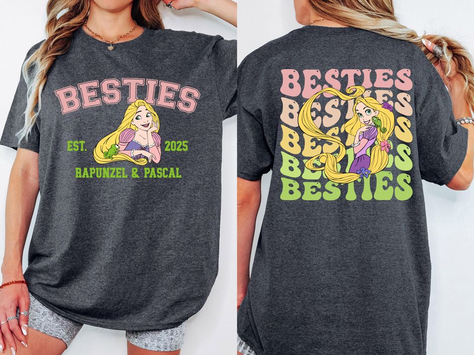 Disney Tangled Besties Shirt, Disney Rapunzel & Pascal Best Friends Tee, Disney Girls Trip 2025 Tee