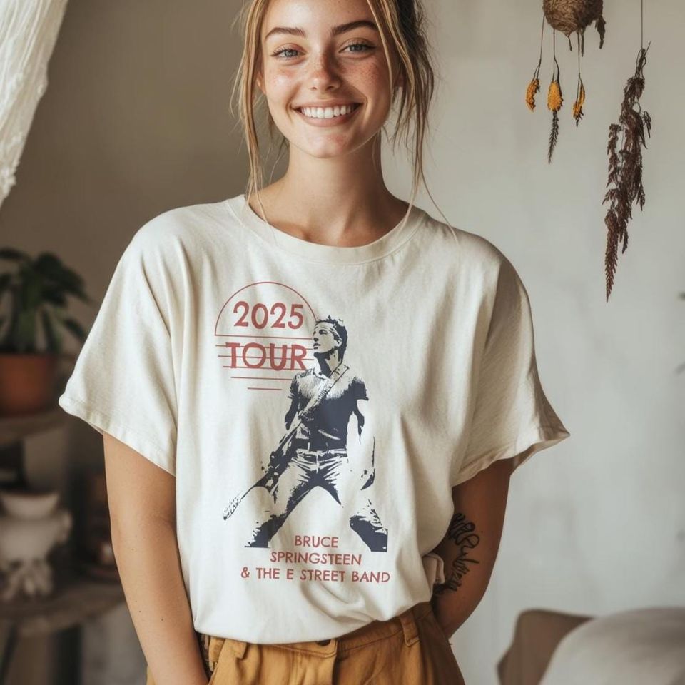 Springsteen Concert Tee Bruce Springsteen T-shirt 2025 Unisex E Street Band Europe Tour