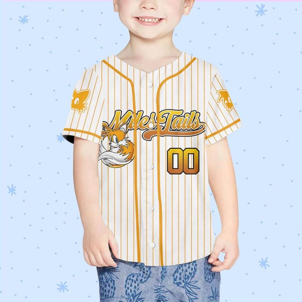 Personalize Sonic The Hedgehog Miles Tails, Custom Sonic Jersey, Funny Sonic Party Shirt, Sonic Birthday Gift