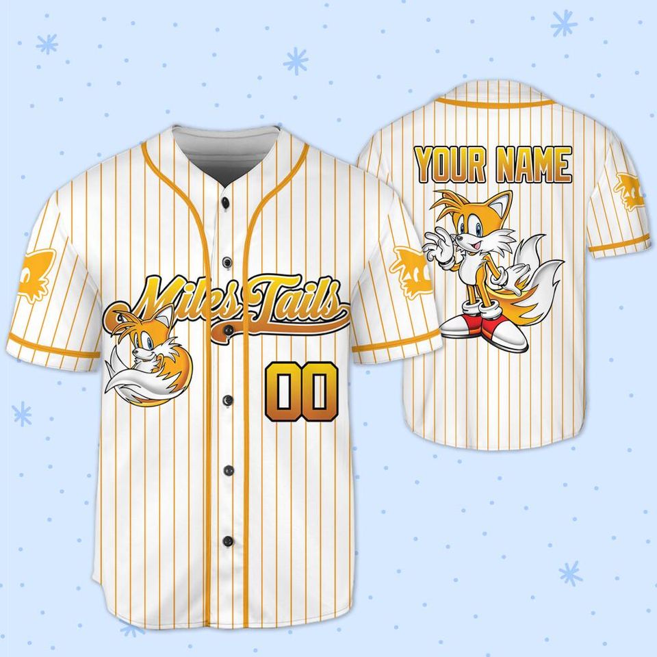 Personalize Sonic The Hedgehog Miles Tails, Custom Sonic Jersey, Funny Sonic Party Shirt, Sonic Birthday Gift