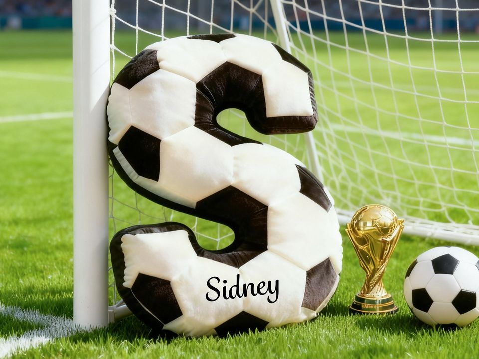 Personalized Soccer Letter Pillow,Custom Initial Pillow with name,Football Lover Player Fans Gift,2026 World Cup Gift for Soccer Players