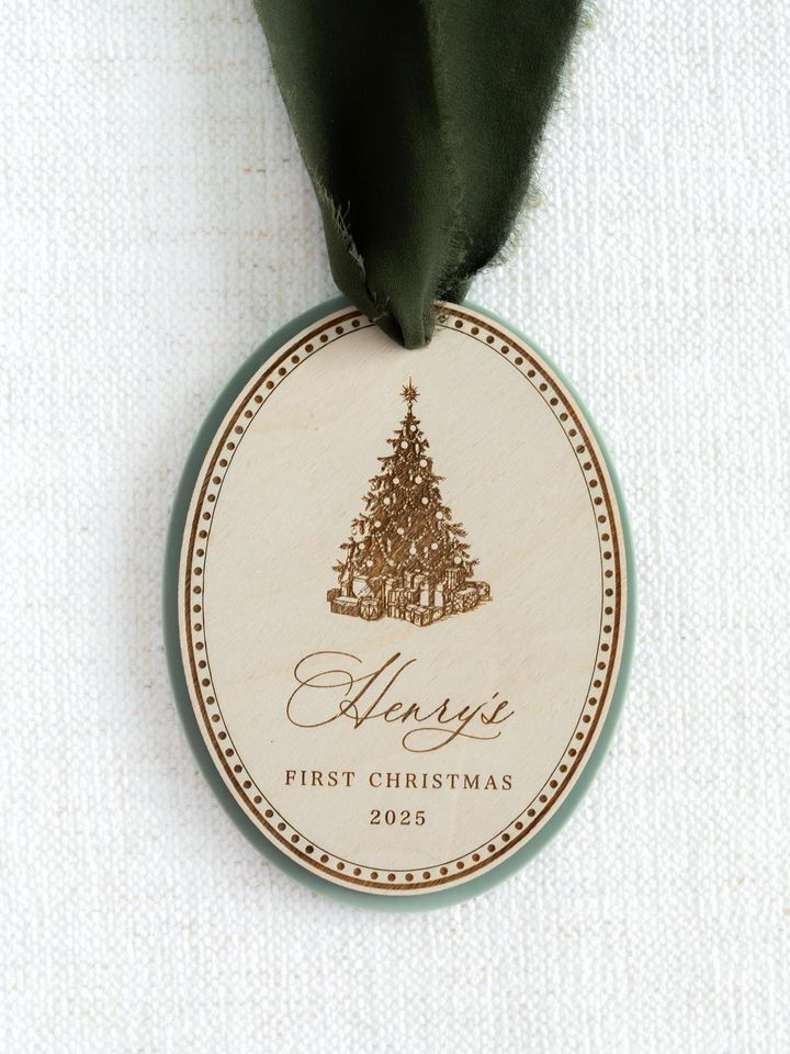 2025 Babys First Christmas Ornament, personalized newborn gift, holiday keepsake