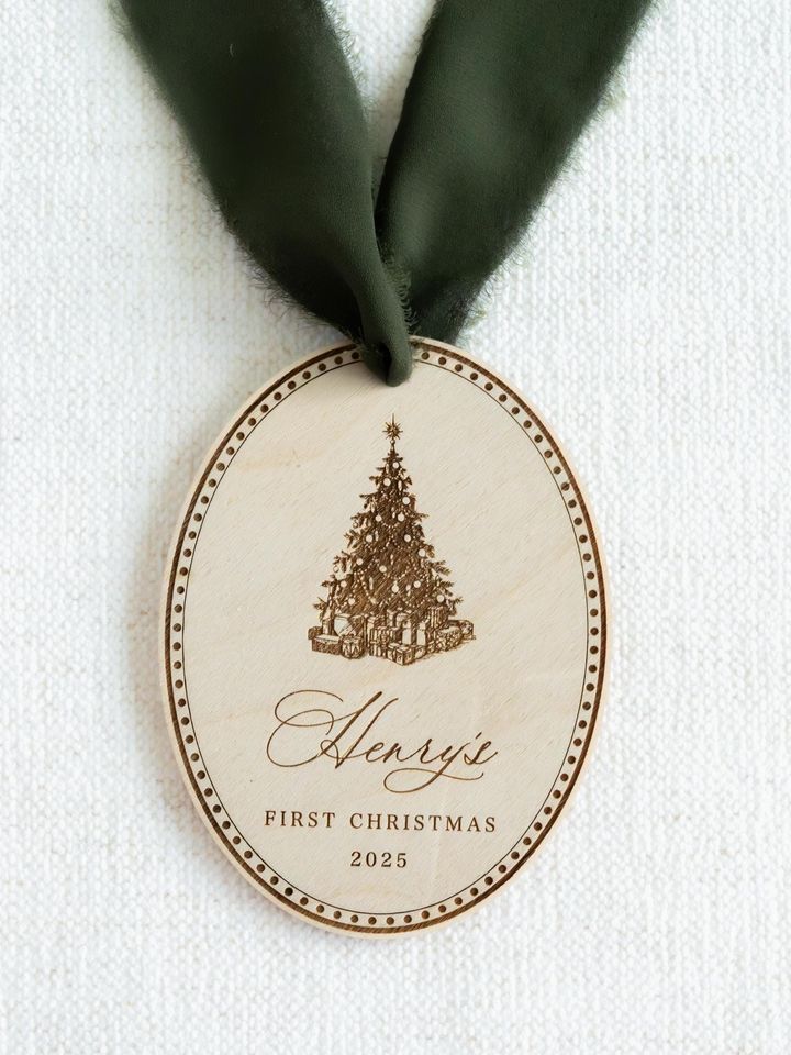 2025 Babys First Christmas Ornament, personalized newborn gift, holiday keepsake