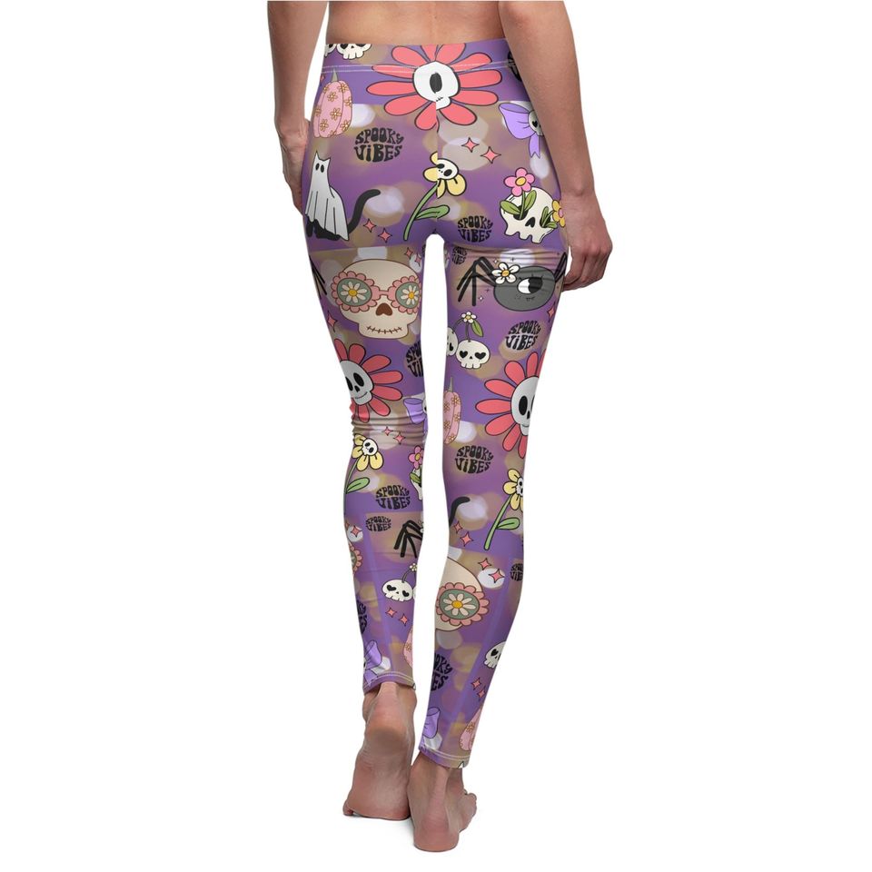 Pastel Halloween Skeleton Yoga Leggings: Spooky Season Costume Party