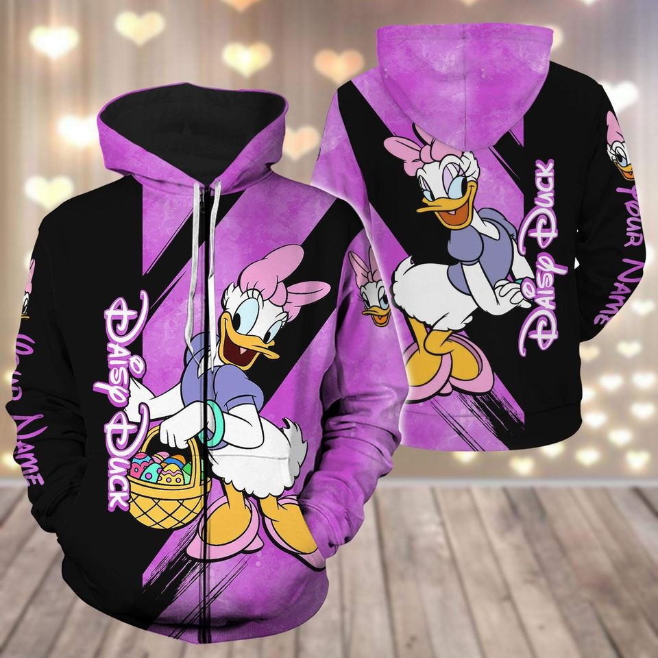 Personalized Daisy Duck Hoodie, Disney Duck Leggings, Donald Duck Hoodie, Disneyland Easter Shirt, Cute Duck Outfit For Mom
