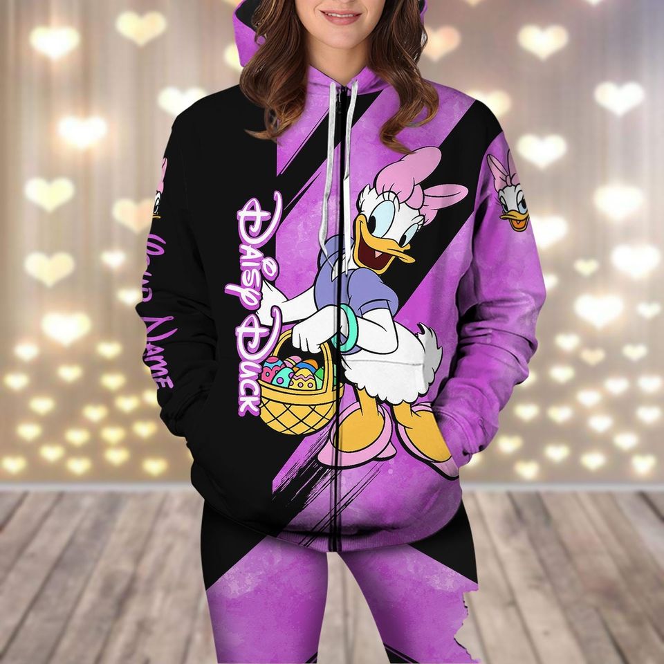 Personalized Daisy Duck Hoodie, Disney Duck Leggings, Donald Duck Hoodie, Disneyland Easter Shirt, Cute Duck Outfit For Mom