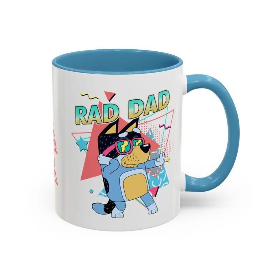 Rad Dad Fathers Day Gift Coffee Mug - BlueyDad Theme - Personalised Mug