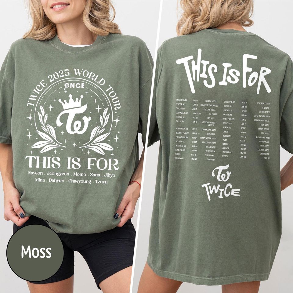 Vintage Twice This Is For World Tour 2 Sides Shirt, Twice Members Shirt, Twice 2025 World Tour, Kpop Twice Sana, Momo, Mina, Jihyo, Dahyun