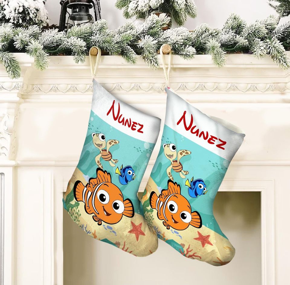 Personalized Finding Nemo Christmas Stocking, Disney Christmas Stocking