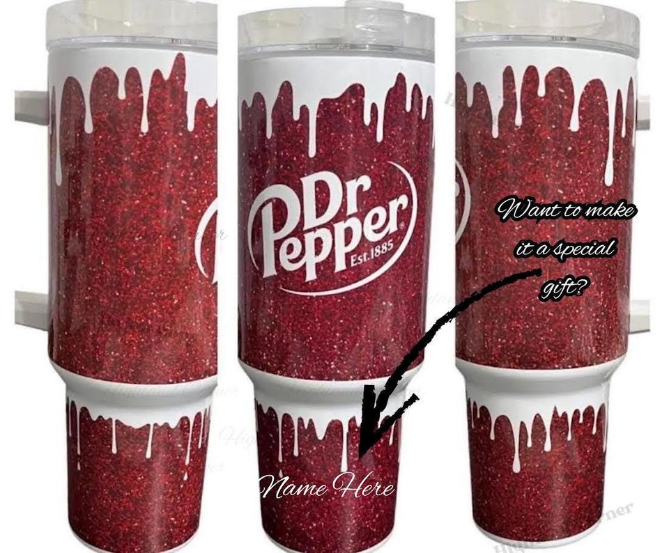 Dr Pepper 40oz Stainless Steel Tumbler with Handle
