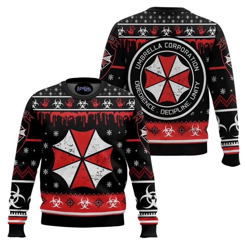 Resident Evil Umbrella Corp Ugly Christmas Sweater