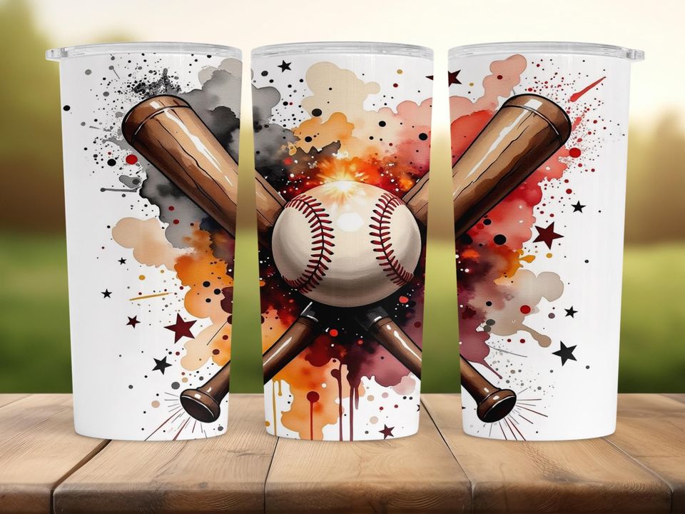Baseball Tumbler Wrap: Game Day Bats and Ball Sports