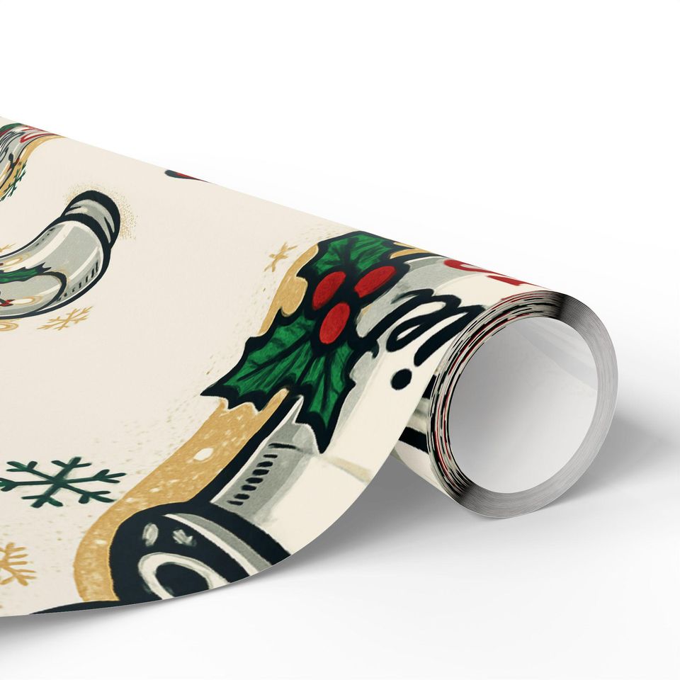 Diet Coke Can Santa Hat Wrapping Paper - Christmas Soda Pattern