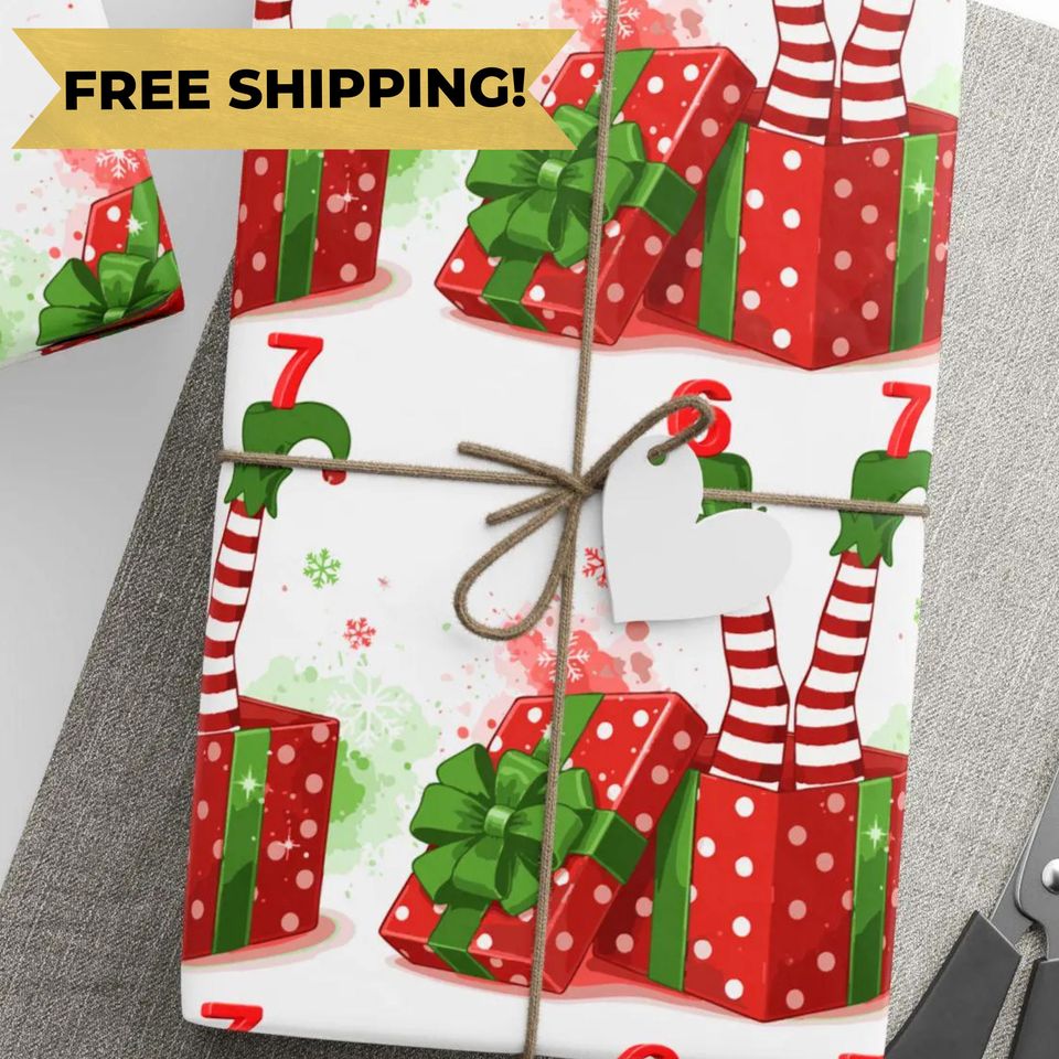 67 Wrapping Paper Elf Christmas