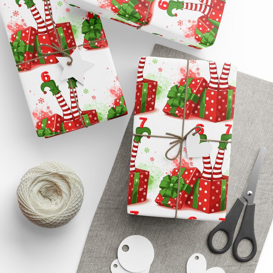 67 Wrapping Paper Elf Christmas