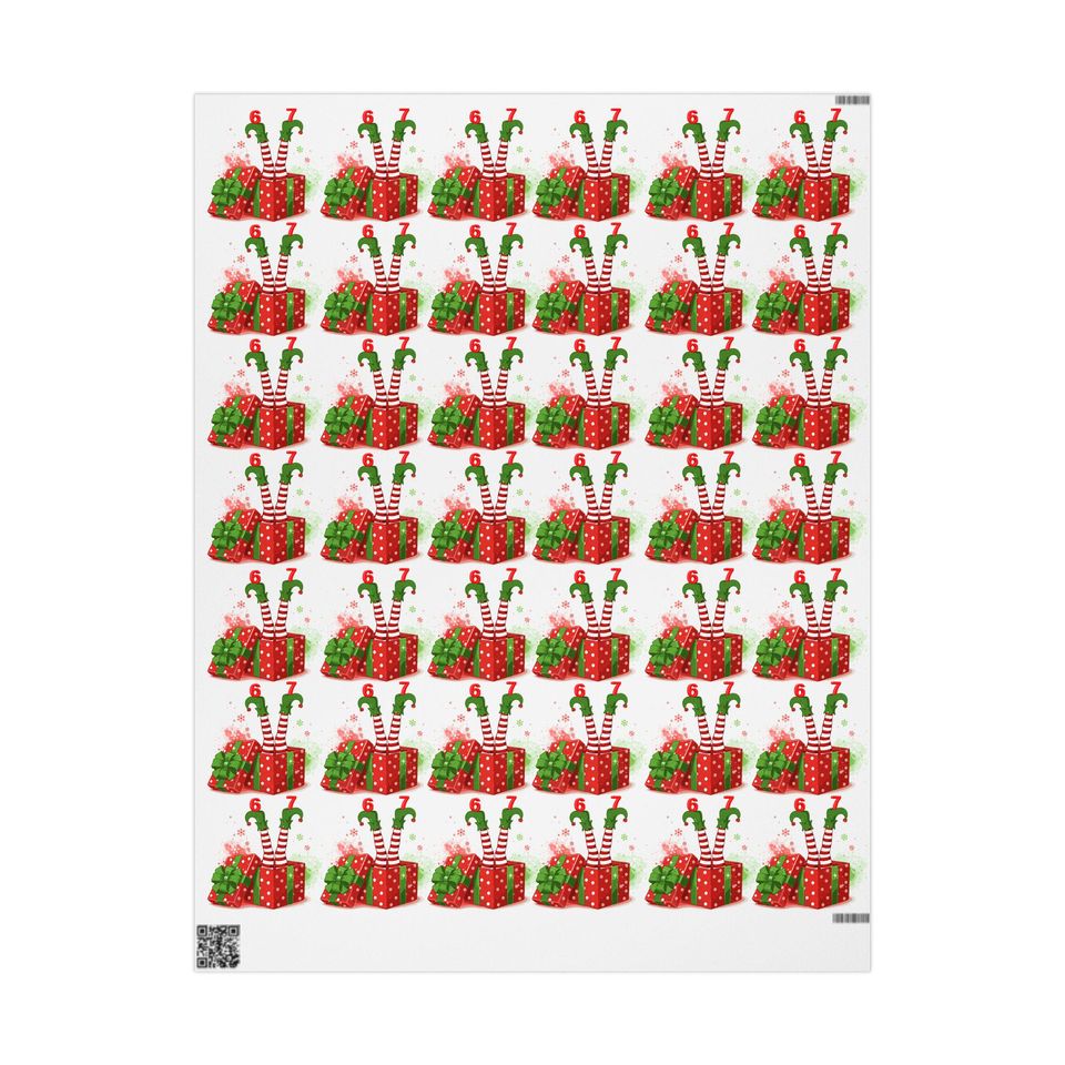 67 Wrapping Paper Elf Christmas