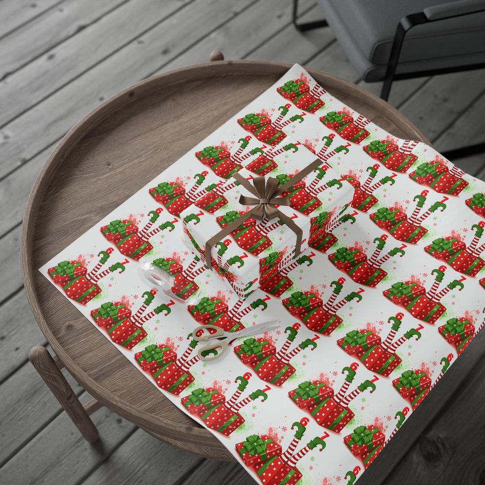 67 Wrapping Paper Elf Christmas
