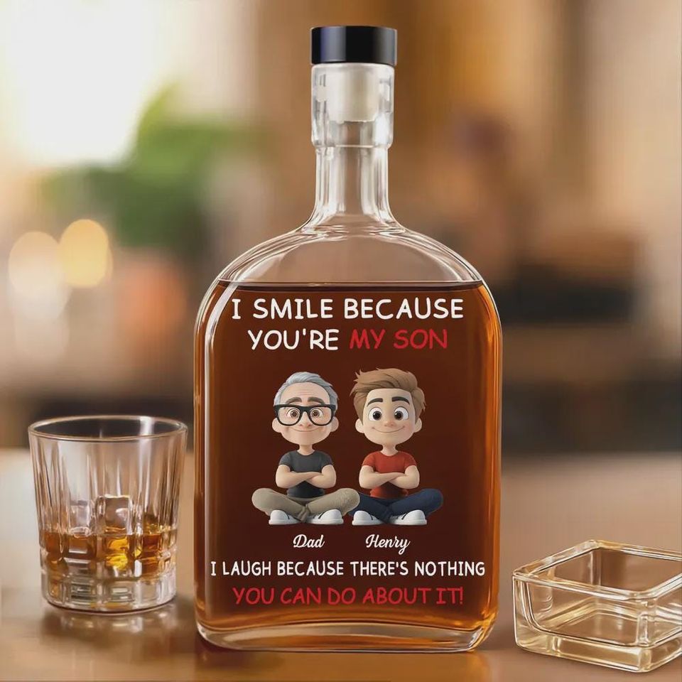 Personalized Whiskey Decanter Gift for Father and Son