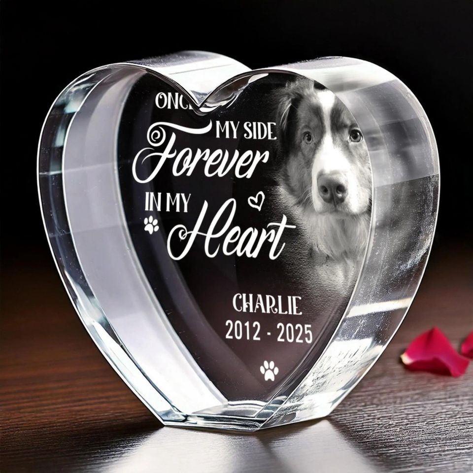Custom 3D Crystal Photo Heart: Personalized Memorial Keepsake