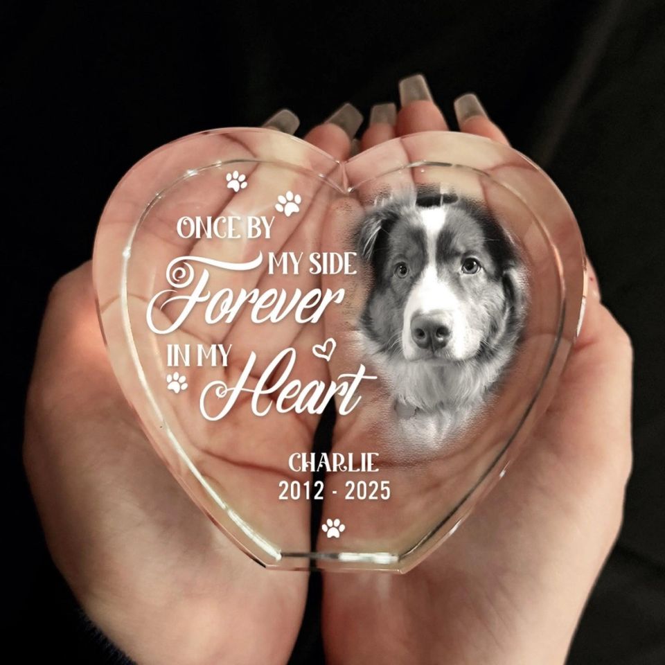 Custom 3D Crystal Photo Heart: Personalized Memorial Keepsake