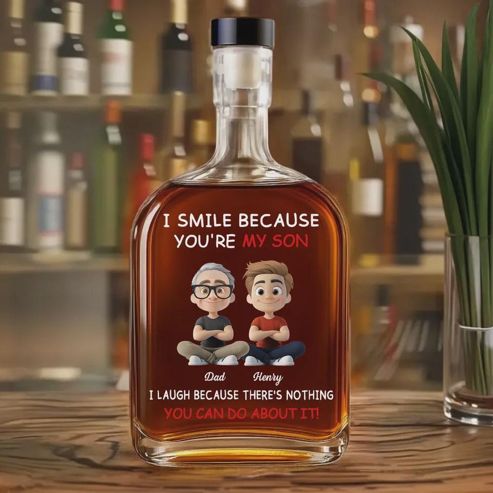 Personalized Whiskey Decanter Gift for Father and Son
