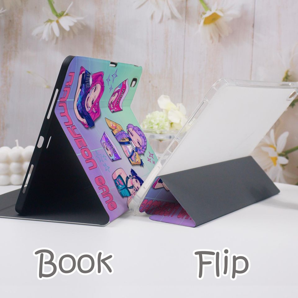 Kop Demon Hunters iPad Case For iPad 5-10th 9.7"10.2",iPad Air 3-6 10.9" 11",iPad Pro2022 2024 11" 12.9", iPad Mini 6/7 8.3" Cover Pen Slot