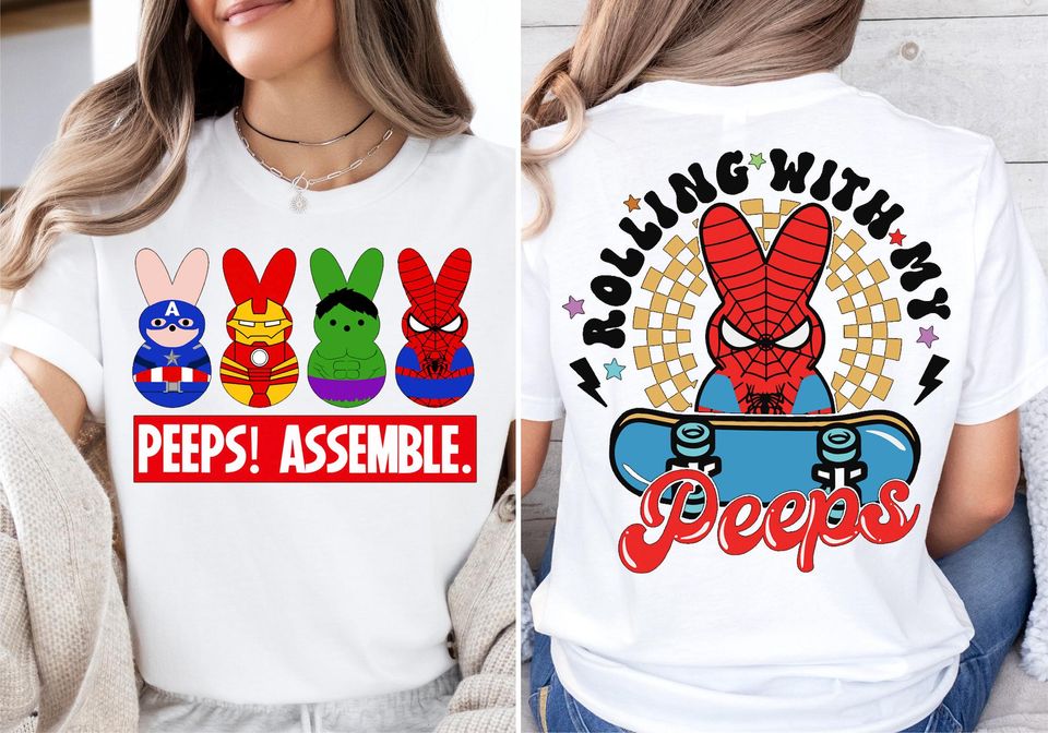 Peeps Assemble Easter Shirt, Avengers Easter Bunny Peeps Sweater, Marvel Rolling With My Peeps T-Shirt, Marvel Superhero Easter Sweatshirt
