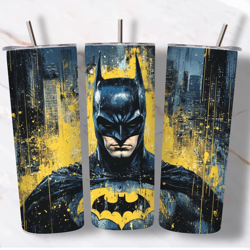 Superhero Tumbler with Lid and Straw
