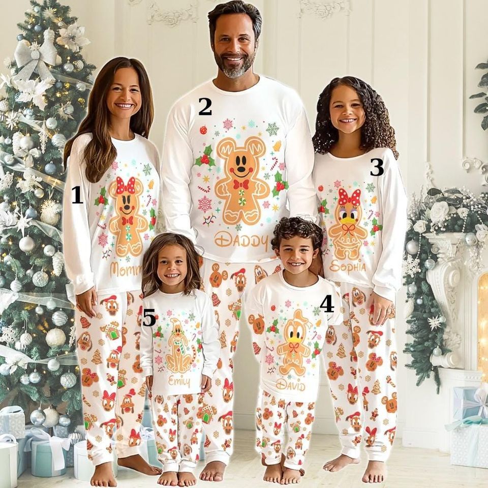Mickey Christmas Family Pajamas, Disney Family Pajamas With Name