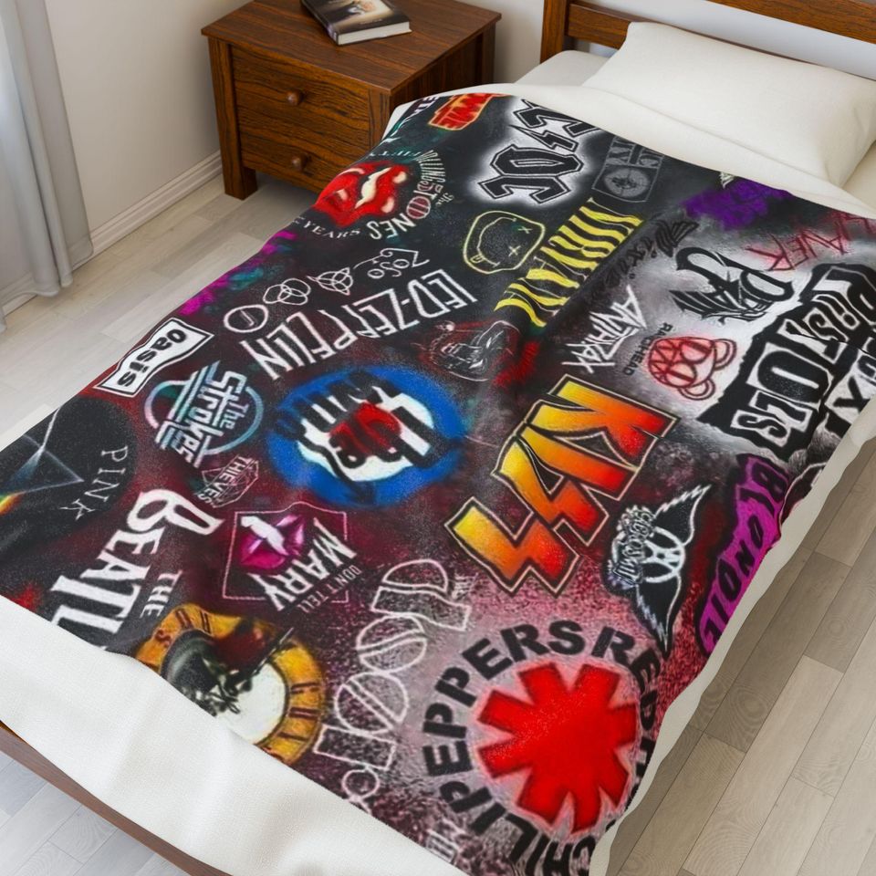 Music Bands Fleece Blanket Rock Concert Throw