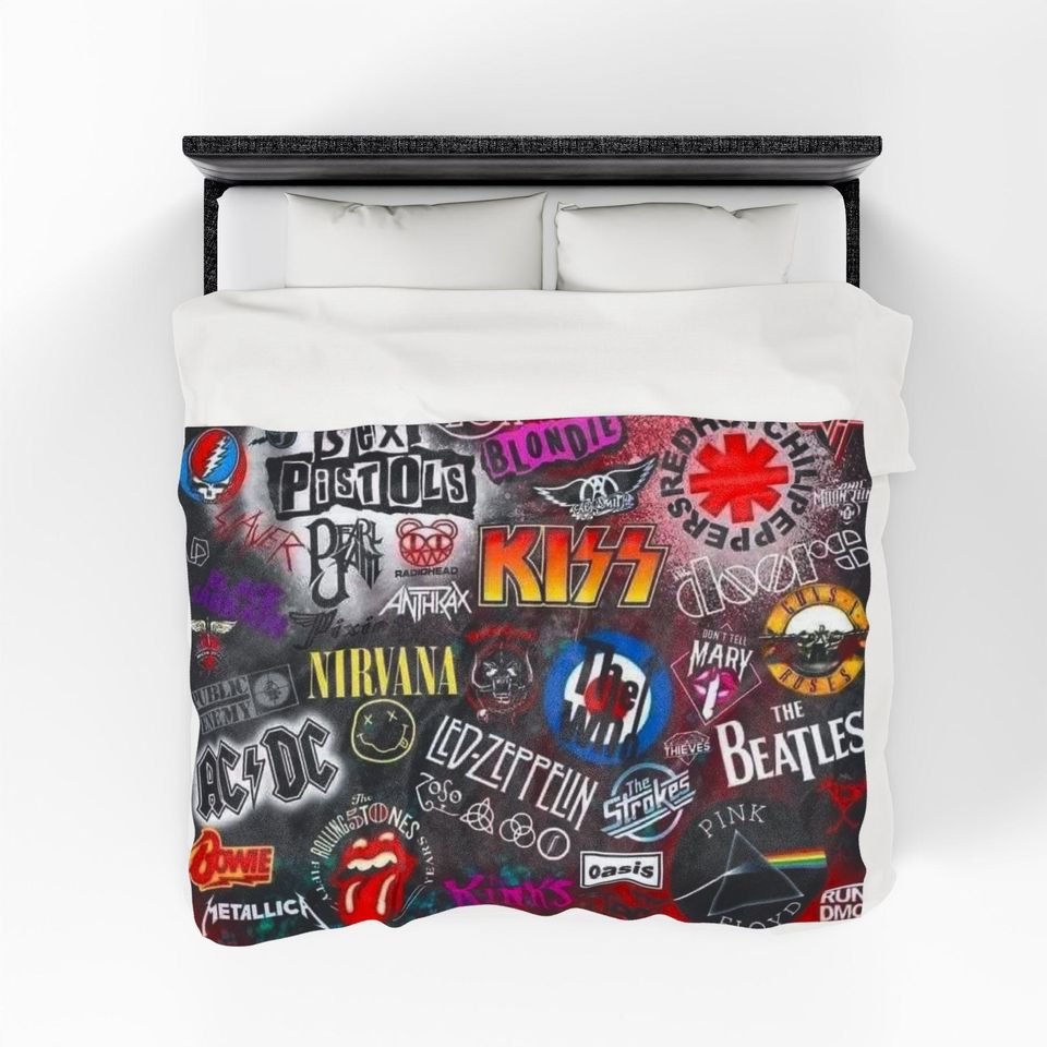 Music Bands Fleece Blanket Rock Concert Throw