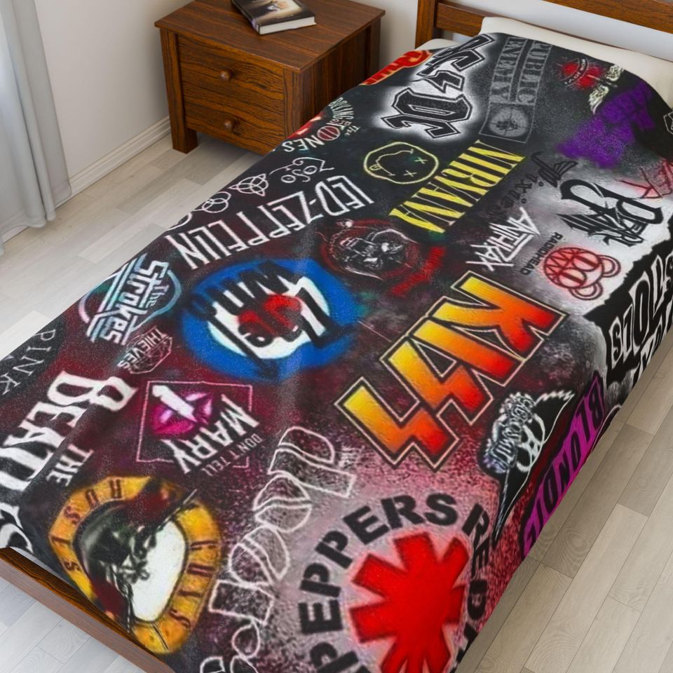 Music Bands Fleece Blanket Rock Concert Throw