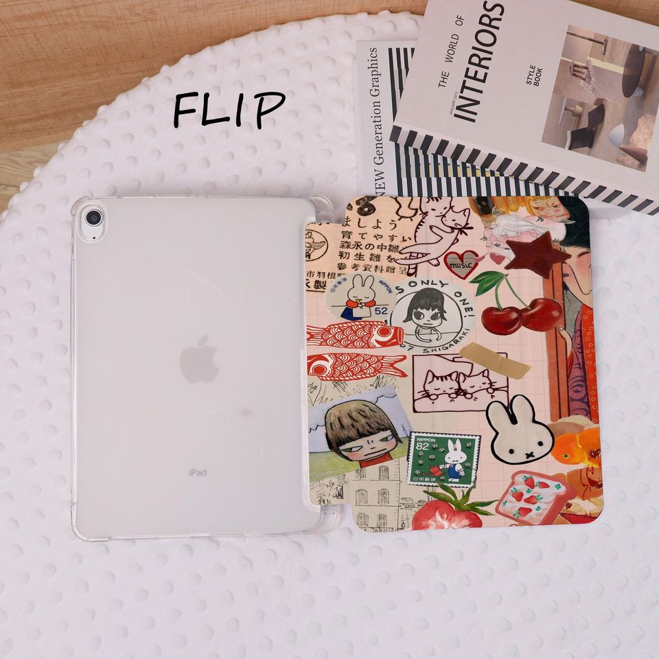 Yoshitomo Nara Girl iPad Case Cover for iPad Air 7/6-11"/13", Air 5, iPad Pro 2024 iPad Mini 7/6, Miffy iPad 9/10th Gen Case With Pen Holder
