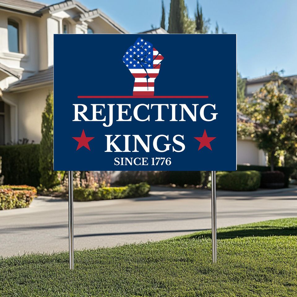 1776 Anti-Authoritarian Yard Sign, Pro-Democracy July 4th Decor