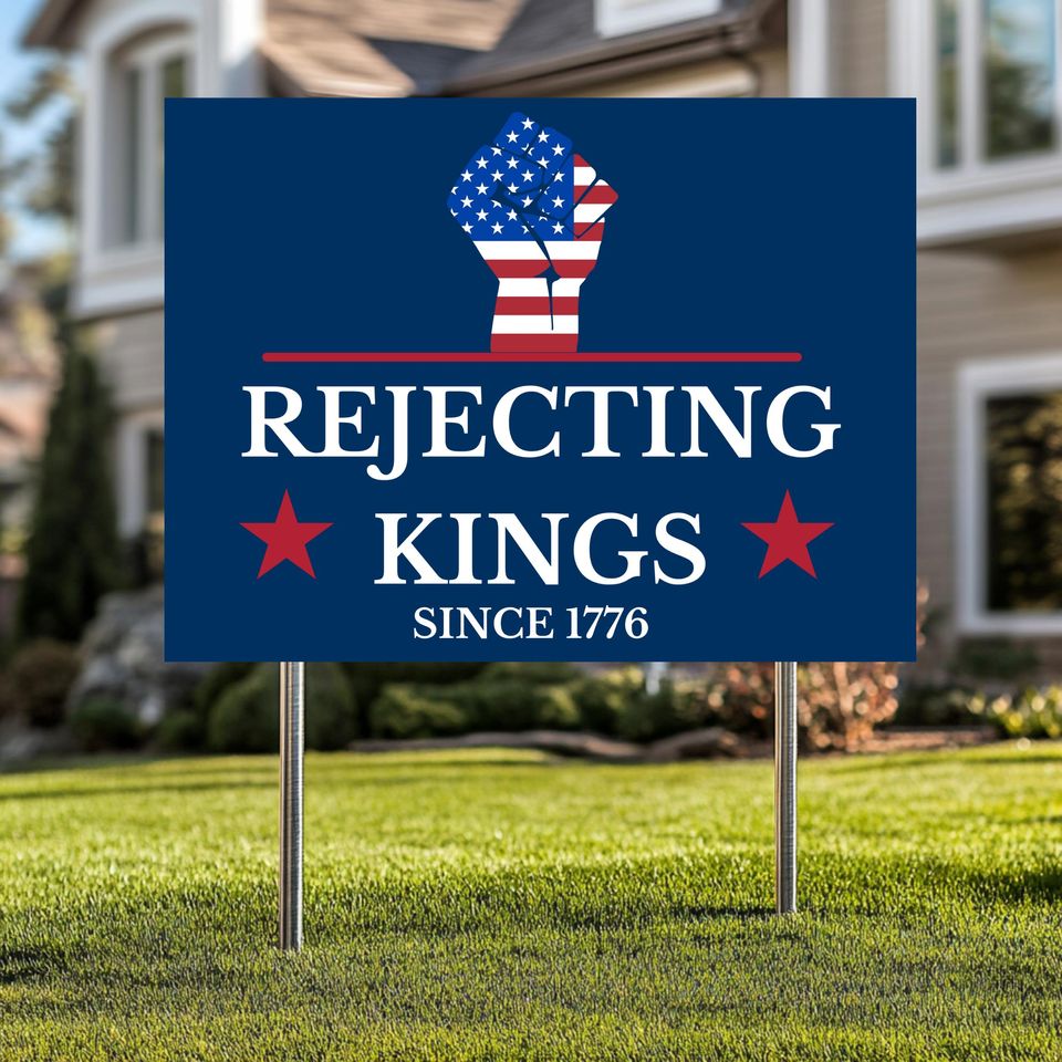 1776 Anti-Authoritarian Yard Sign, Pro-Democracy July 4th Decor
