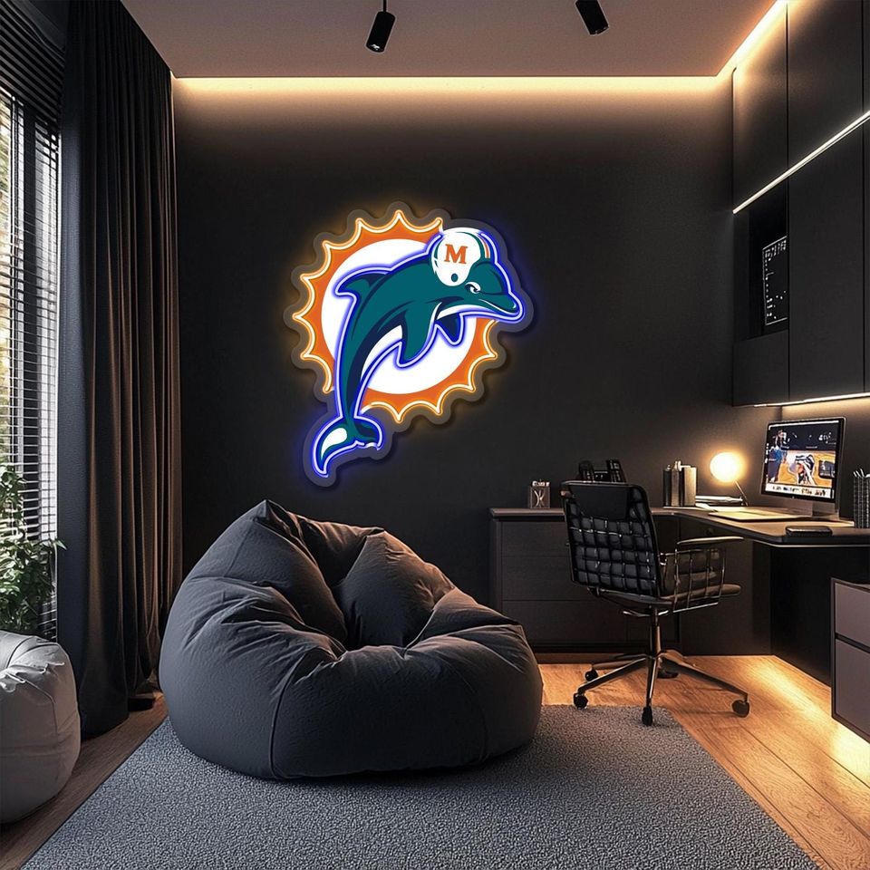 Miami Dolphins Neon Sign | Football Lovers Gift | Gift For Him