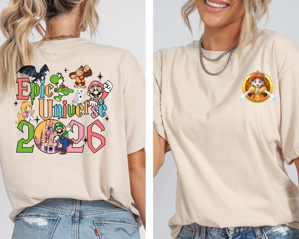 Custom Epic Universe 2026 Shirt, Family Universe Orlando  Park Trip Tee, Super Mario Bundle Characters, Epic Universe 2026 Family Trip Tee